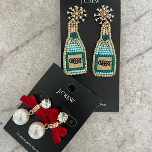 NWT J.Crew Factory Holiday Earrings Bundle